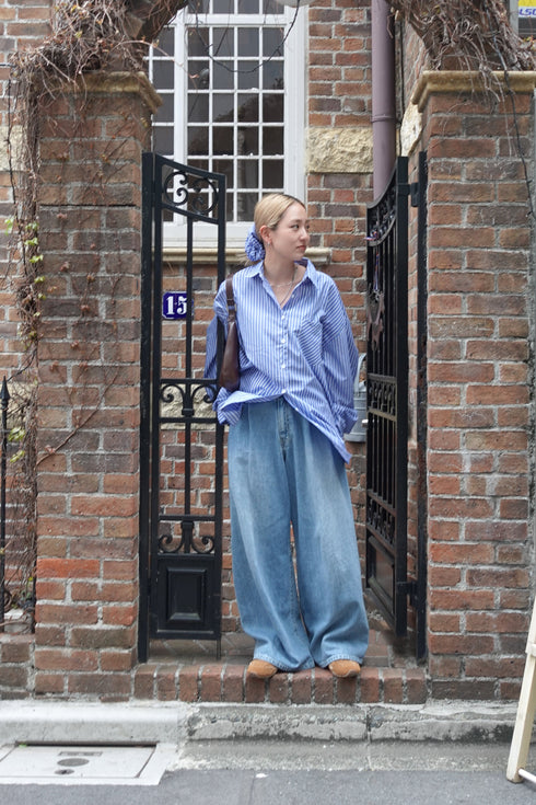 【少量再入荷】ストライプオーバーシャツ